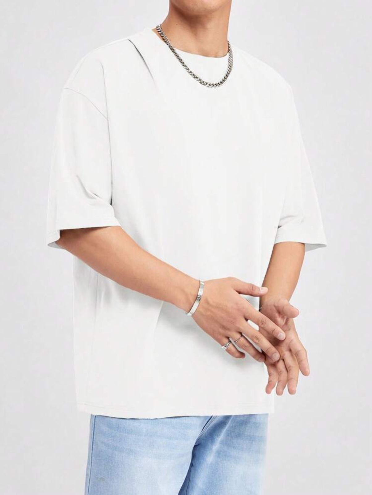 White Oversized Plain T-shirt