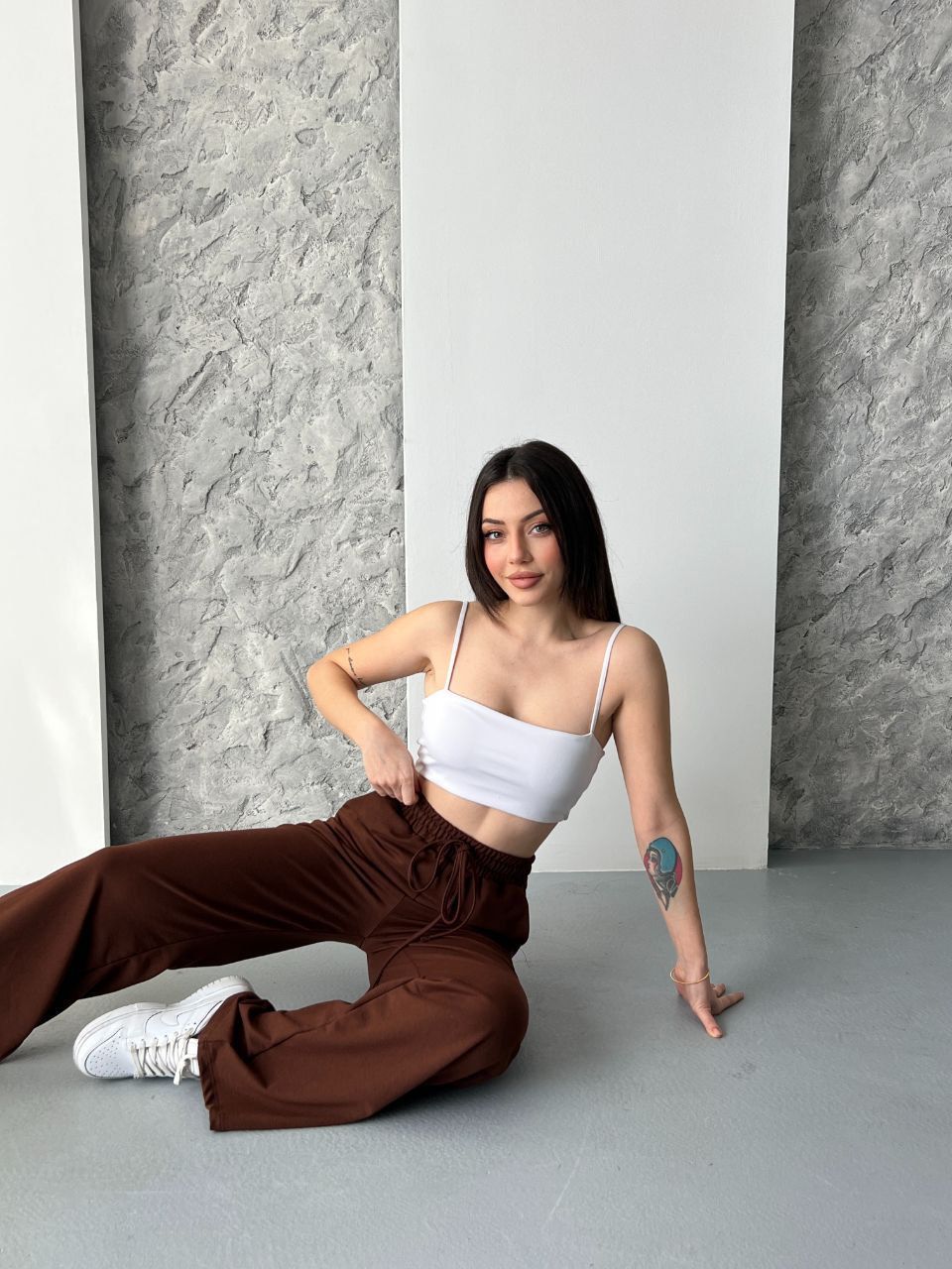 Wide Legs Women Pants Brown