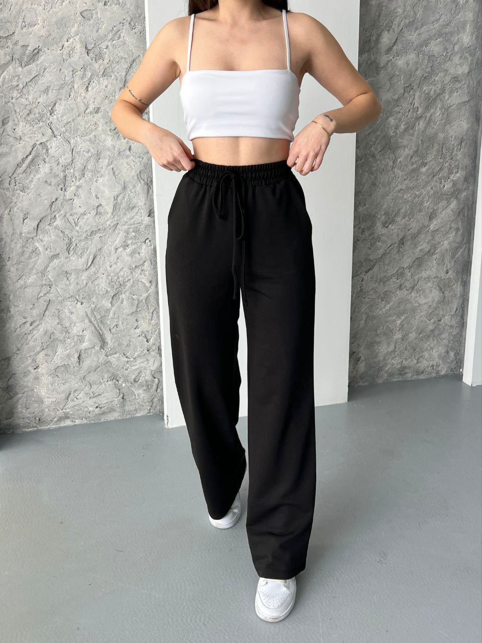 Wide Legs Women Pants Black